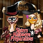 Preparação de Halloween das Irmãs