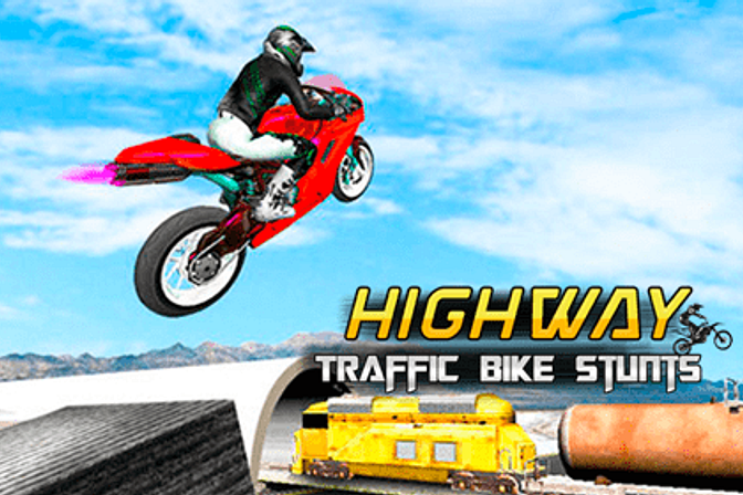 Highway Traffic Bike Stunts